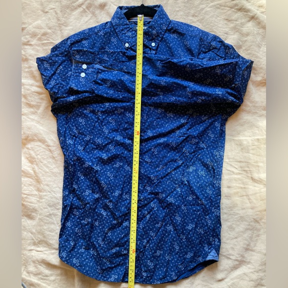 Express Men’s Patterned Button Down Blue Silver Size XS - Picture 4 of 4